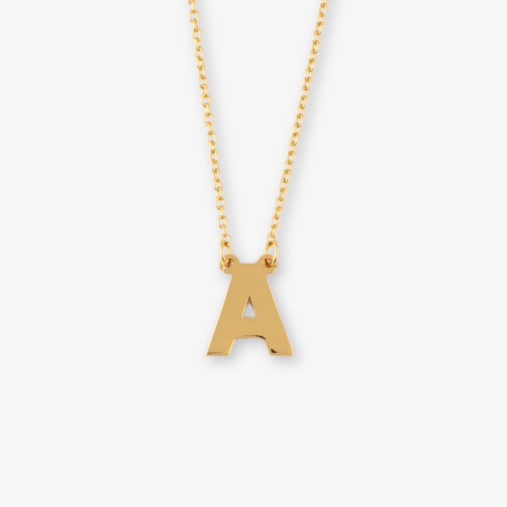 Simple Letter Necklace in 925 Sterling Silver - 40+5CM - (Letter: 10MM height)