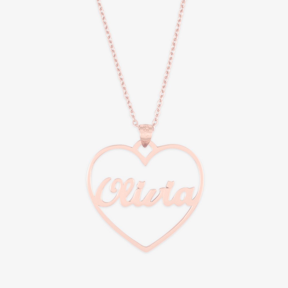 Open Heart Personalized Name Necklace - Herzschmuck
