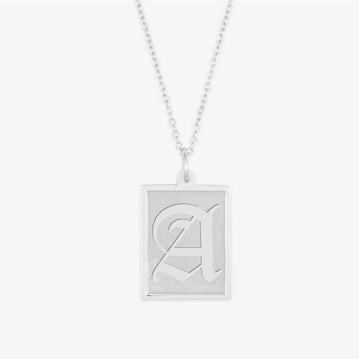 Old English Initial Plate Necklace - Herzschmuck