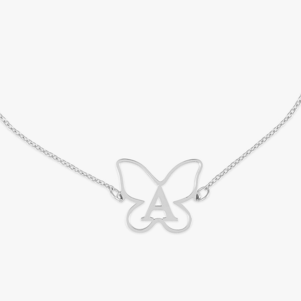 Butterfly Initial Necklace - Herzschmuck