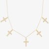 Multi-Cross Crystal Sterling Silver Necklace: Faithful Elegance - Herzschmuck Schweiz
