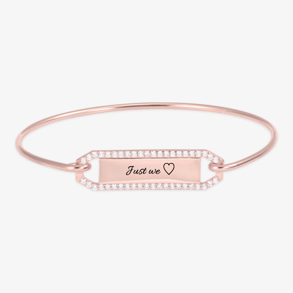 Luxurious Crystal-Embellished Engravable Bracelet - Herzschmuck