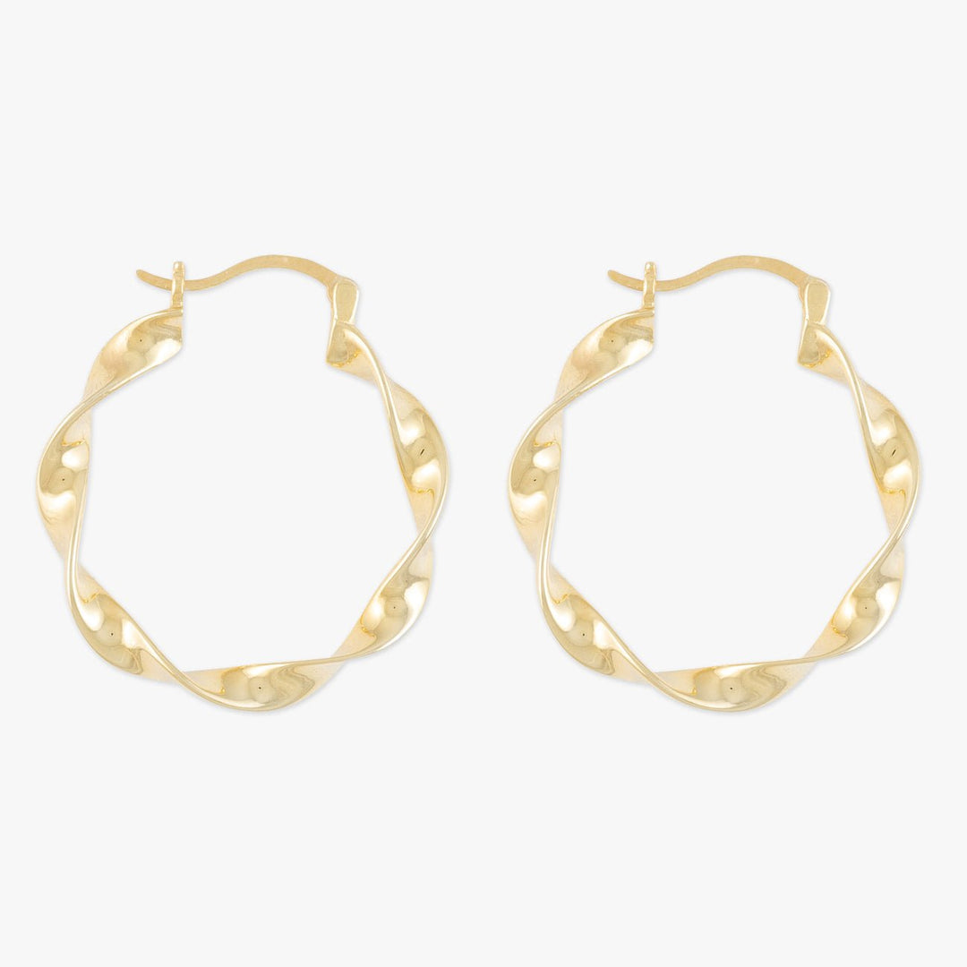 Gold Curved Hoop Earrings - Herzschmuck