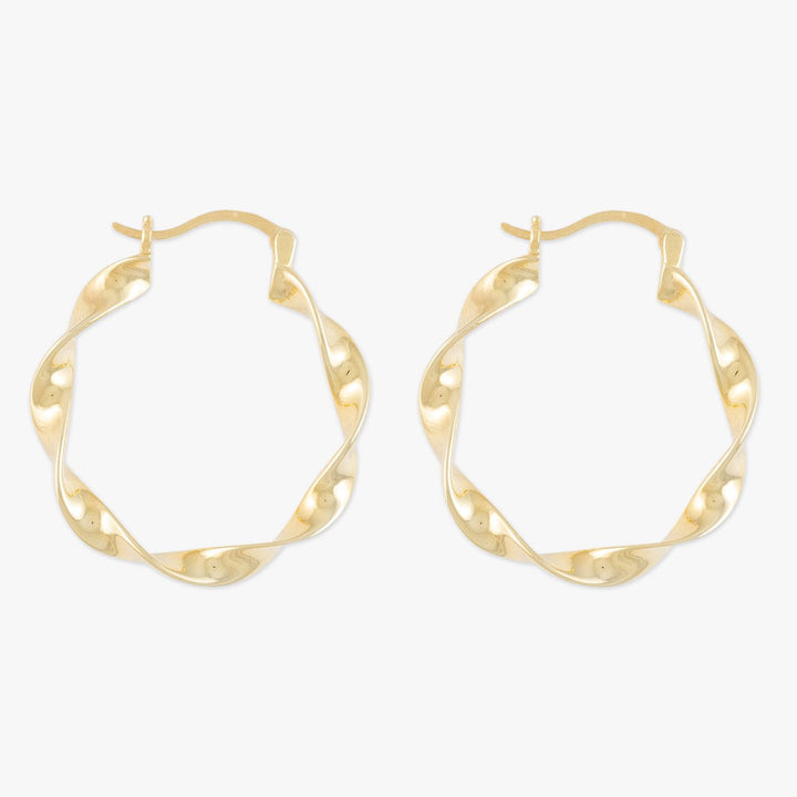 Gold Curved Hoop Earrings - Herzschmuck