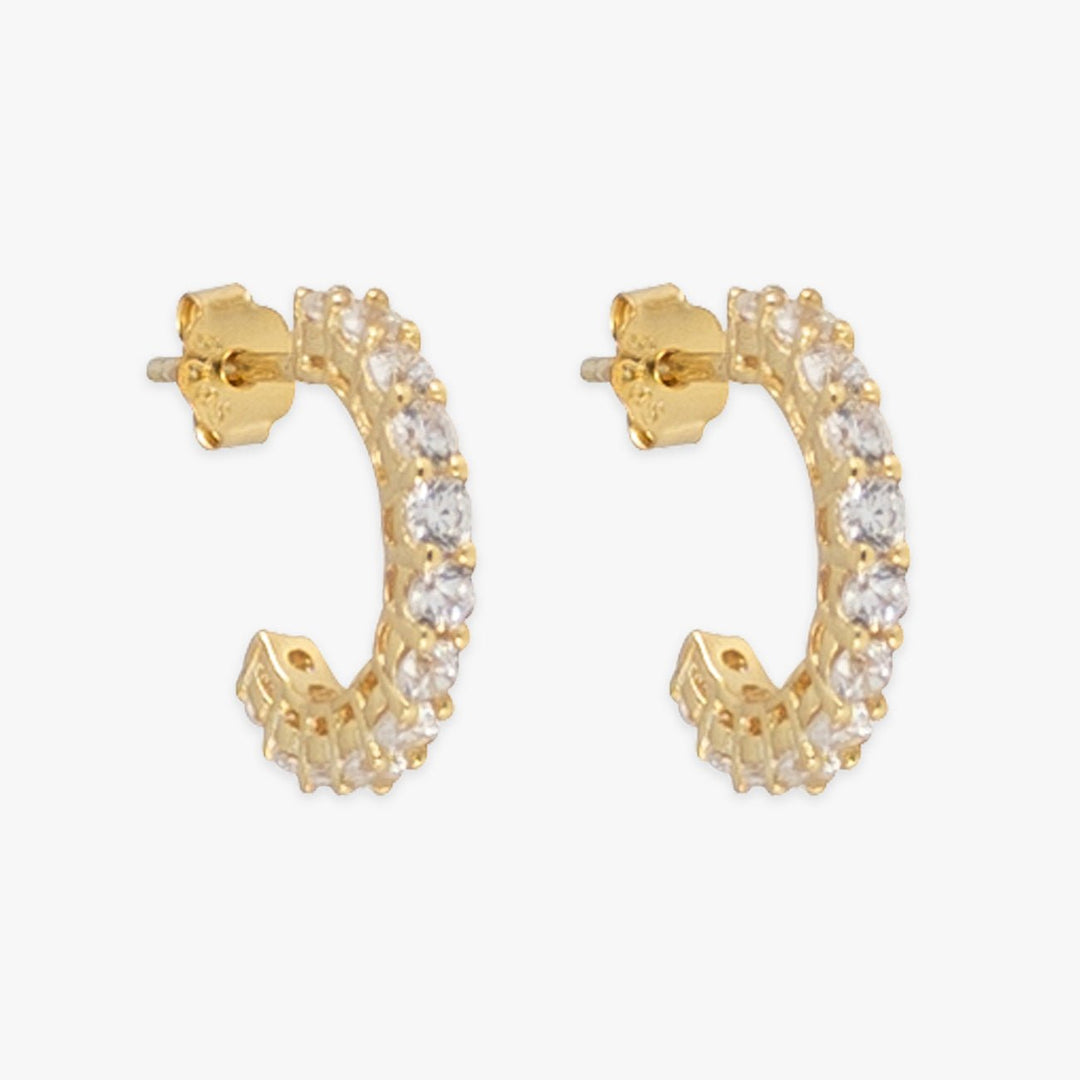 Simple Earrings with Zirconia Stones - Timeless Elegance for Every Occasion - Herzschmuck