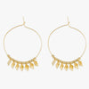 Golden Large Hoop Earrings with Sparkling Tiles - Elegant Statement Earrings  Herzschmuck