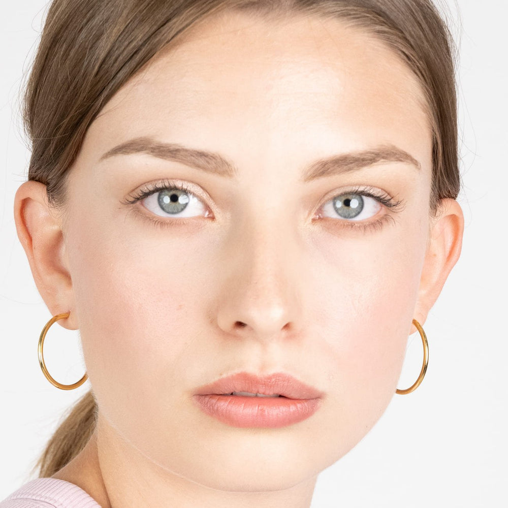 Large Slim Hoop Earrings - Stylish Accents for an Elegant Look - Herzschmuck
