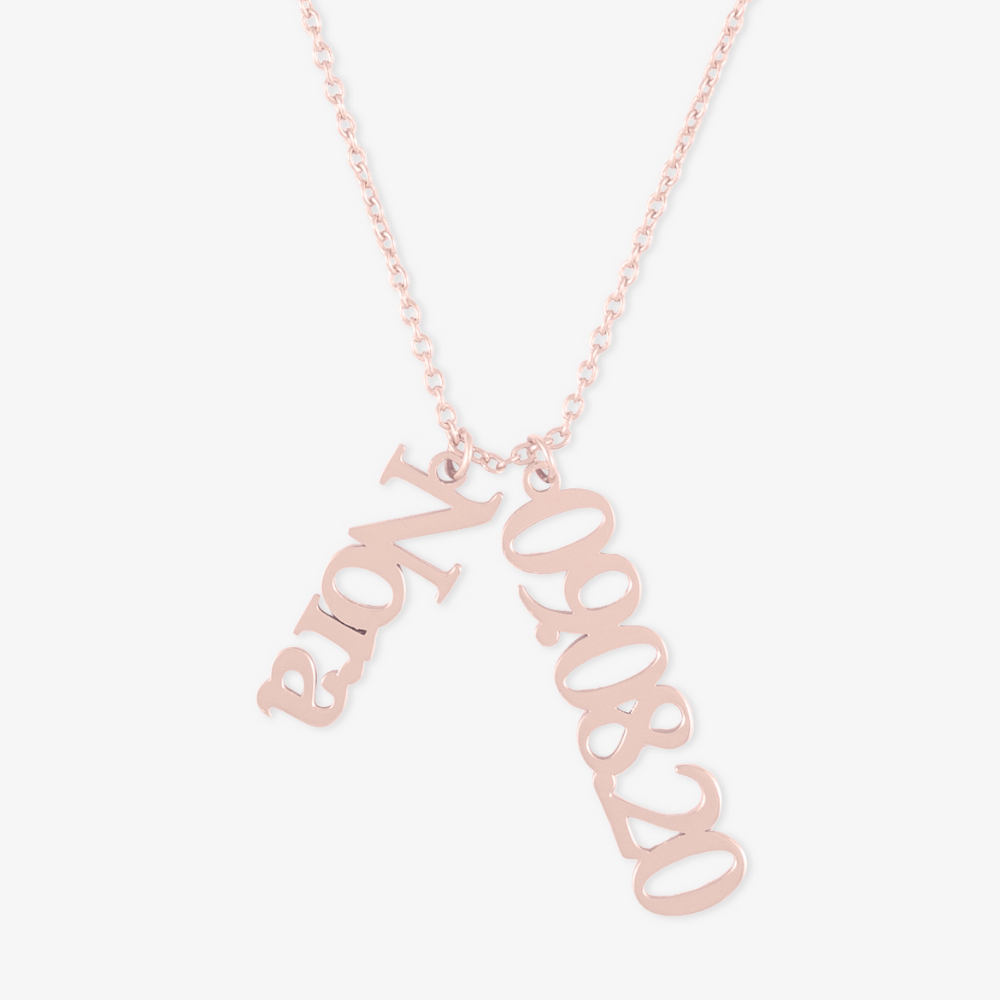 Dual Hanging Name Necklace in Sterling Silver - Herzschmuck