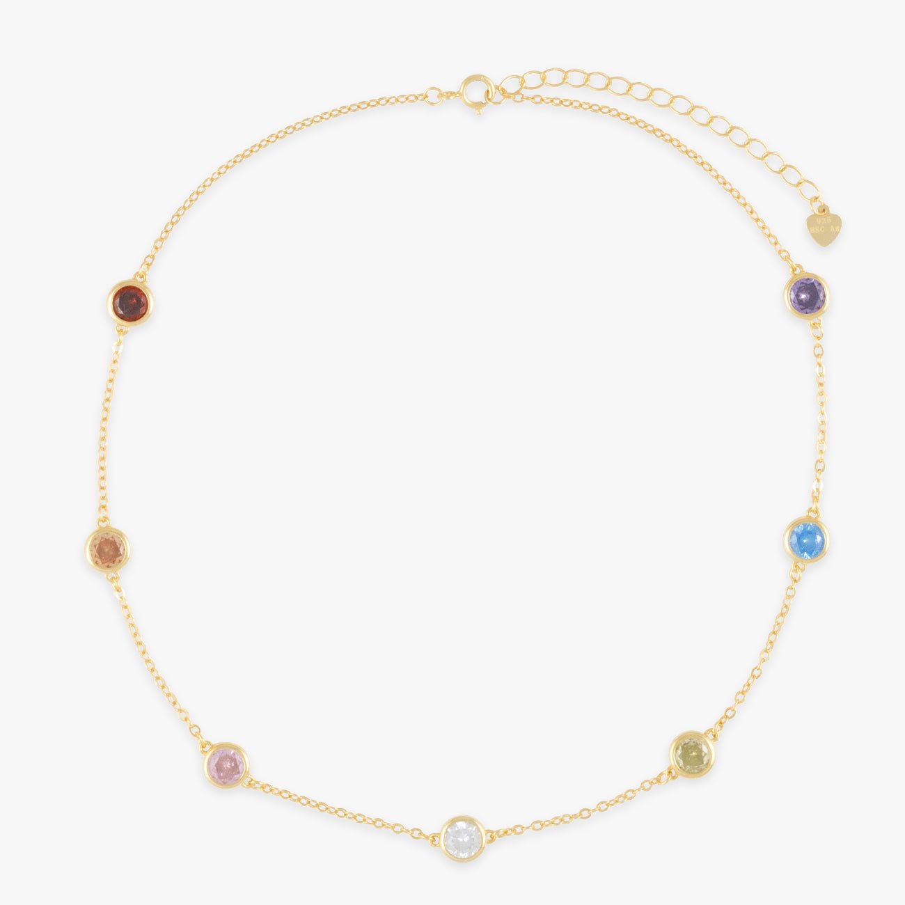 Chakra Necklace with 7 Different Gemstone Colors - Harmony and Energy for Your Neck - Herzschmuck Schweiz