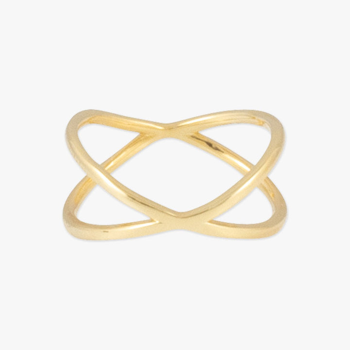 X-Shape Gold Ring - Herzschmuck