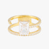 Radiant Crystal Gold Ring  Herzschmuck