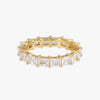Golden Ring with Rectangular White Zirconia Crystals - Elegance and Sparkle for Your Hand  Herzschmuck