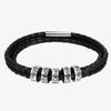 Charger l&#39;image dans la visionneuse de la galerie, herzschmuck Bracelets Men&#39;s Quintet Engraved Rings Leather Bracelet
