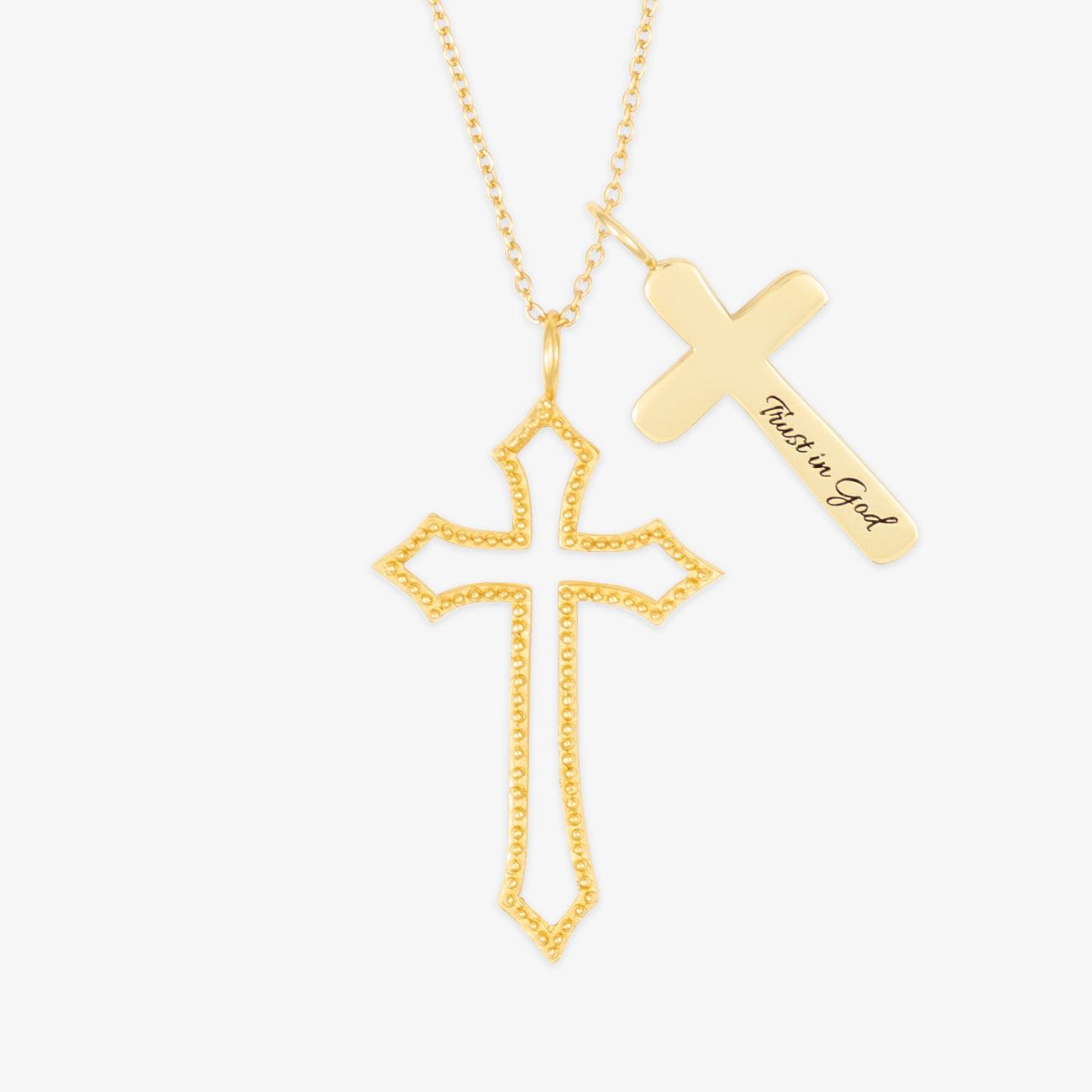 herzschmuck Dual Cross Personalized Necklace
