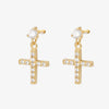 Elegant Zirconia-Encrusted Cross Earrings  Herzschmuck