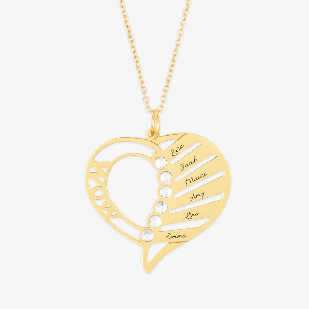 Elegant "MOM" Heart Pendant Necklace - Herzschmuck