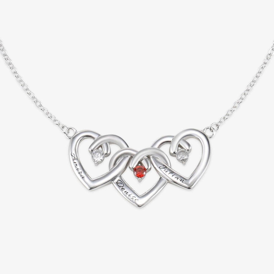 Triple Heart Interlinked Personalized Necklace - Herzschmuck