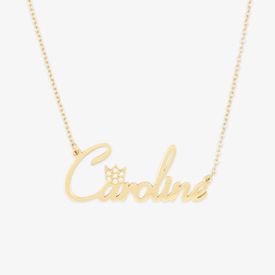 Crowned Wonderful Letter Name Necklace - Herzschmuck
