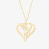 Laden Sie das Bild in den Galerie-Viewer, herzschmuck Name Necklaces Dual-Name Heart Necklace with Custom Birthstones in Sterling Silver