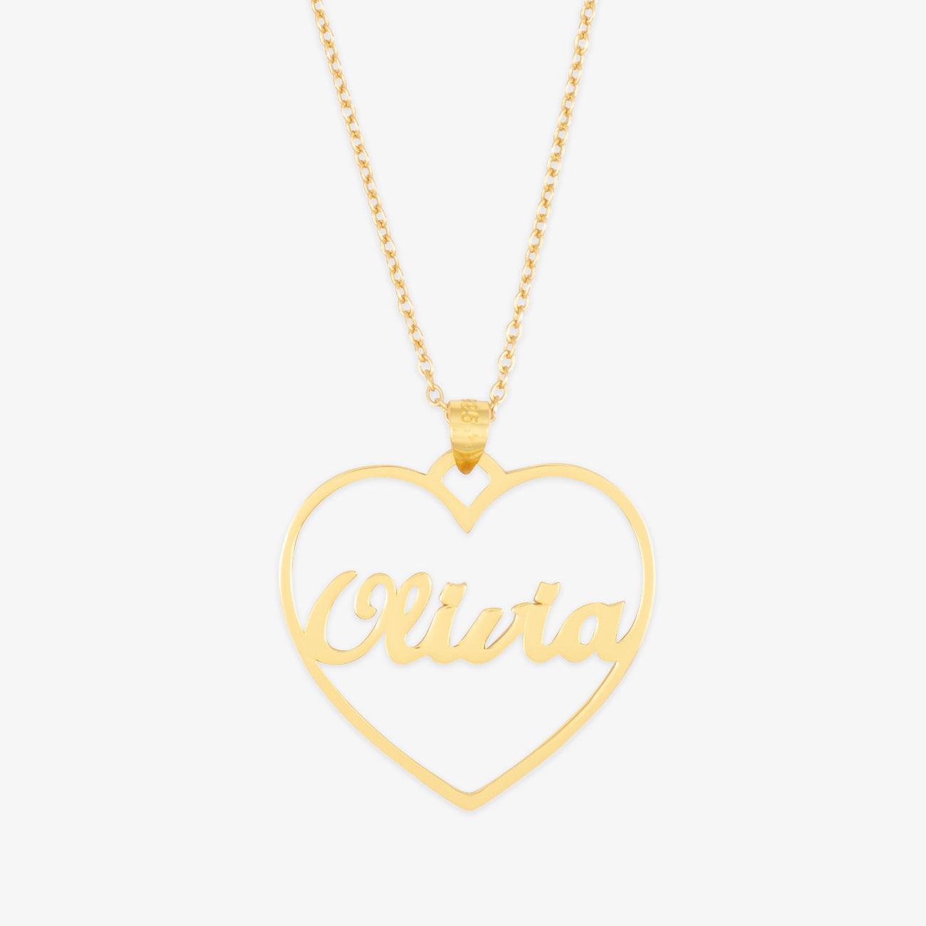 herzschmuck Name Necklaces Open Heart Personalized Name Necklace