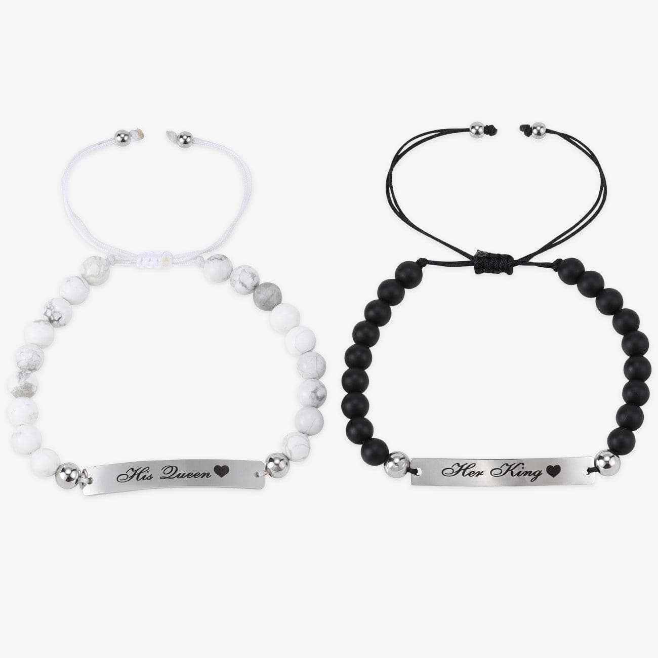 herzschmuck Personalized Pearl Couple Bracelets Set