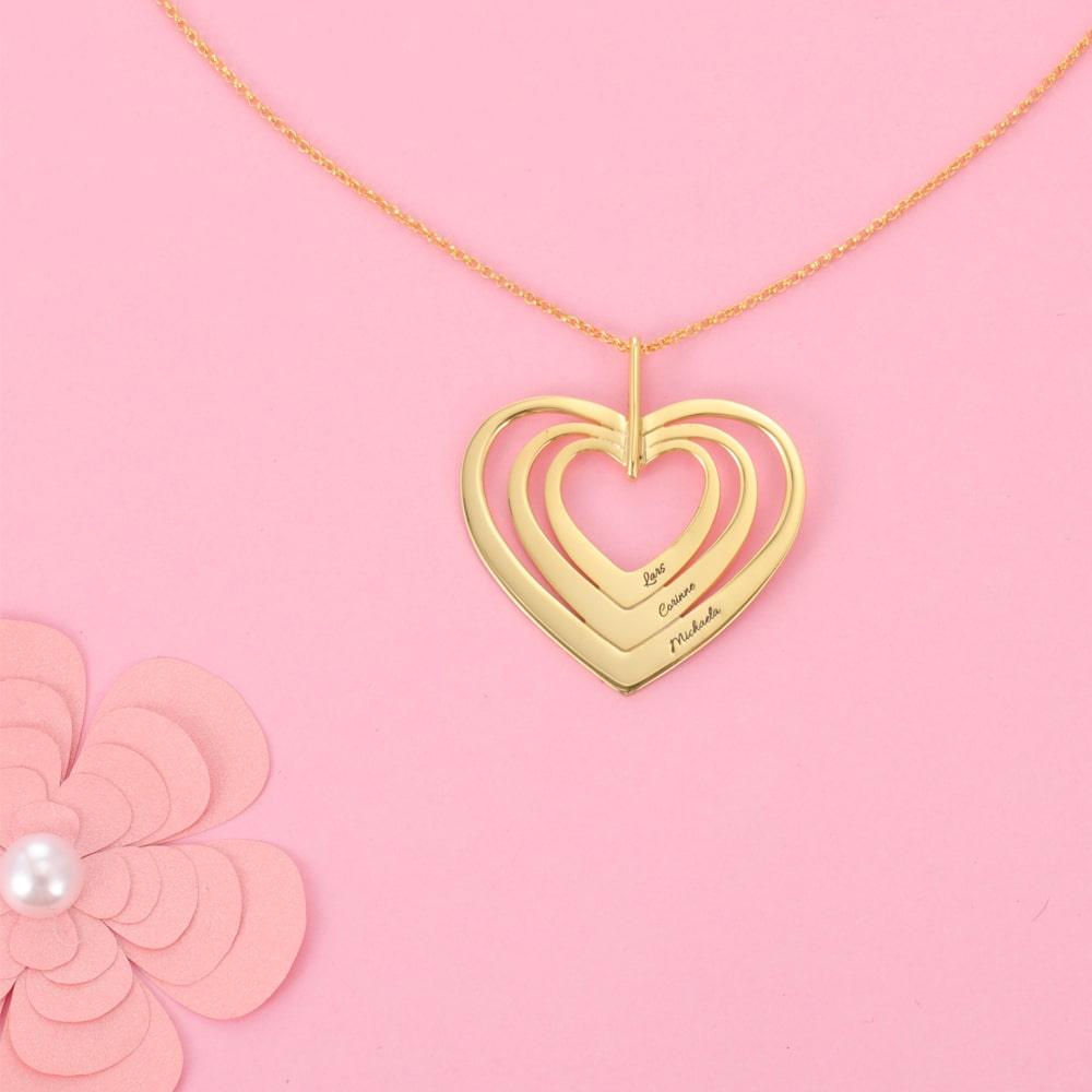 Triple Heart Nested Personalized Necklace - Herzschmuck