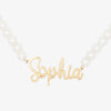 herzschmuck Whimsical Script Pearl Name Necklace
