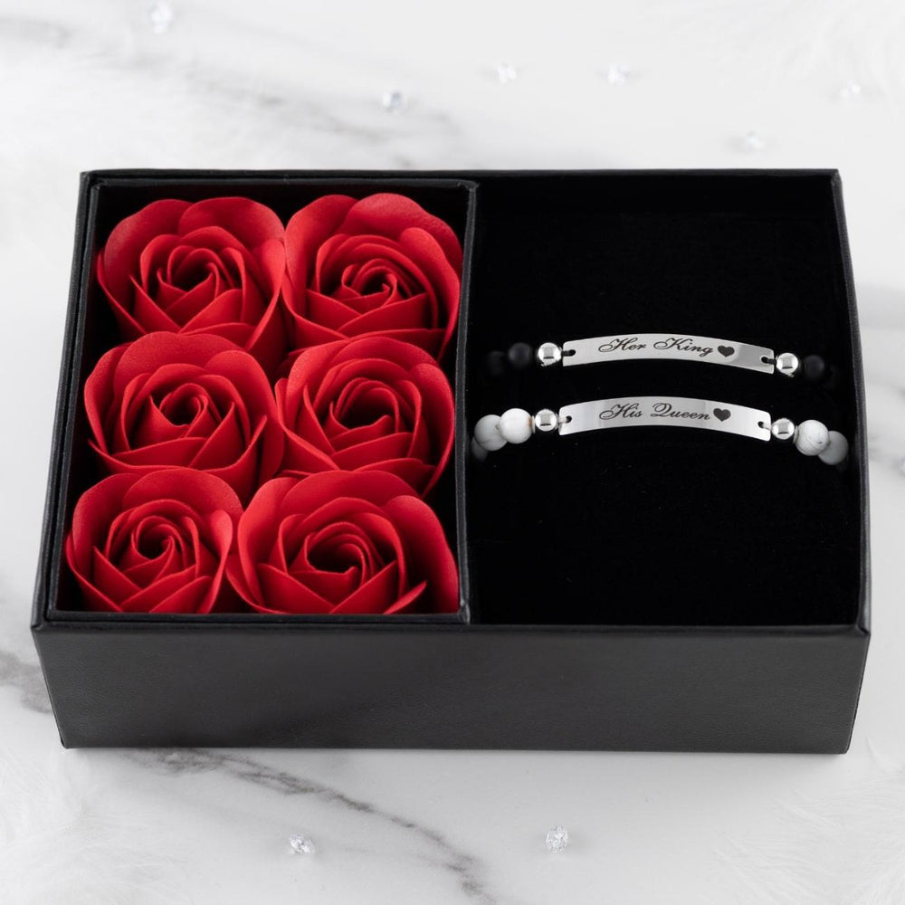 Personalized Pearl Couple Bracelets Set - Herzschmuck
